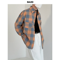 DAZO Korea spring new plaid shirt male handsome gas loose gge lining coat insets with fashion 100 hitch