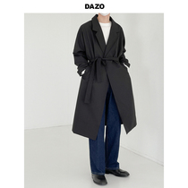 DAZO Korea Design Sensation Wind Jersey Man in handsome style Spring and autumn style clothes over knee jacket loose Korean version of the tide