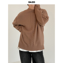 DAZO retro headsets sweater male port Wind loose student 100 hitch-knitted sweatshirt with slurred blouses