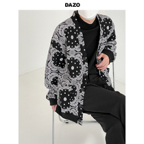 DAZO day family V collar jacket jacket mens spring and autumn and wind casual loose shirt male trend inn lightly cooked
