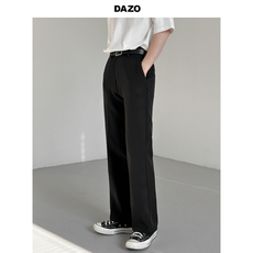 Классические брюки dazo 韩版修身西装裤男士黑色直筒休闲长裤春秋款轻熟微喇裤子