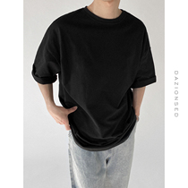 DAZO summer Korean loose short sleeve T-shirt mens oversize solid color Half sleeve base shirt trend Wild