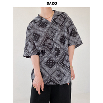 DAZO Day Ensemble Short Sleeve Shirt Male Light Cooked Summer Shirt Original Juku Wind 50% Sleeve Blouse Trend Retro 100 lap