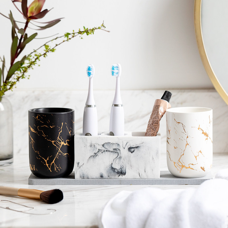 Anti-mouldy Nordics Wind Electric Toothbrush Rack Makeup Room Bathroom table Rack Wash Gargle Cup Rack