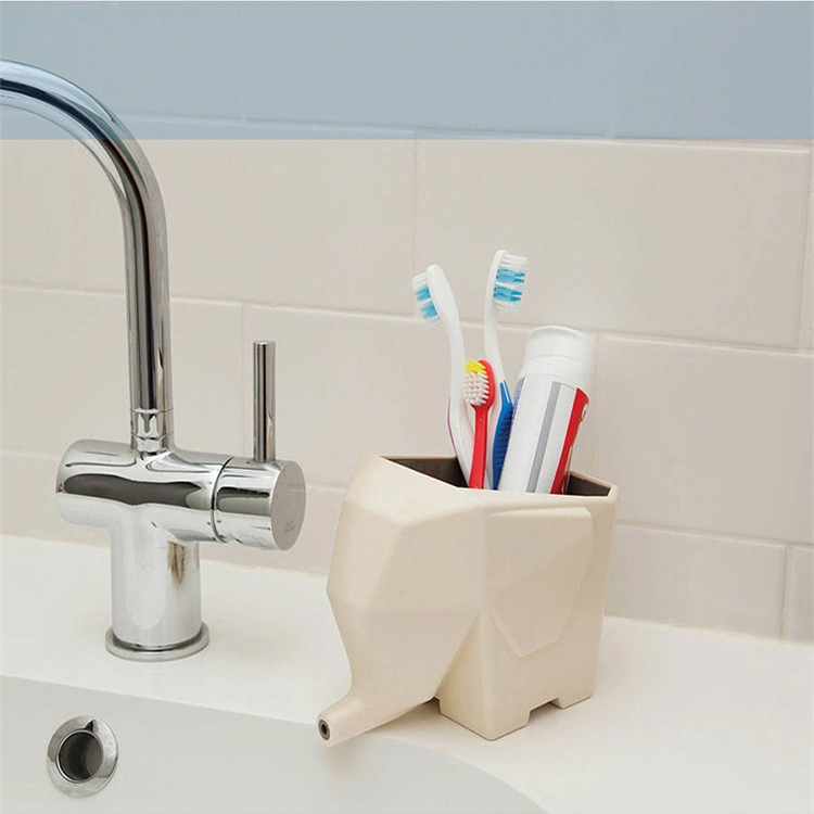 Plastic Small Elephant Toothbrush Rack Drain ELEPHANT KITCHEN AND KITCHEN GUARD THREE-IN-ONE CONTAINING BOX CHOPSTICKS BOX CUTLERY CONTAINING CUP