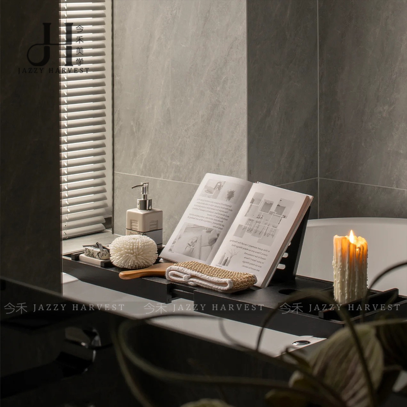 Modern Light Luxury Model Room Bathroom Series Decorations, Bathtub Rack Ornaments, Toiletries Set Props, Soft Furnishings
