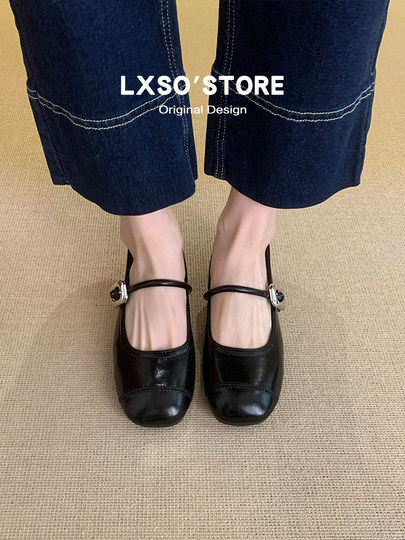 Sheepskin Edition ~ Silver Mary Jane Shoes Women's 2025 Summer New Leather Shoes Easiest for Match Shallow Mouth Flat Shoes with Skirt