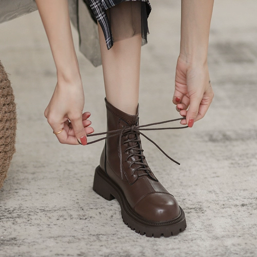 Martens, Tide, универсальные короткие сапоги в английском стиле, из натуральной кожи, коллекция 2023, в британском стиле, подходит для подростков