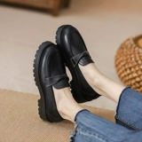 Лоферы, весенняя универсальная обувь на платформе для кожаной обуви в английском стиле, из натуральной кожи, в британском стиле