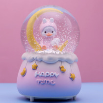 Lantern floating snowflake rotating cartoon dream duck duck glass crystal ball music box girl childrens birthday gift