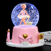 Outer rotating lantern automatic floating snowflake ballet girl glass crystal ball music box girl childrens birthday gift