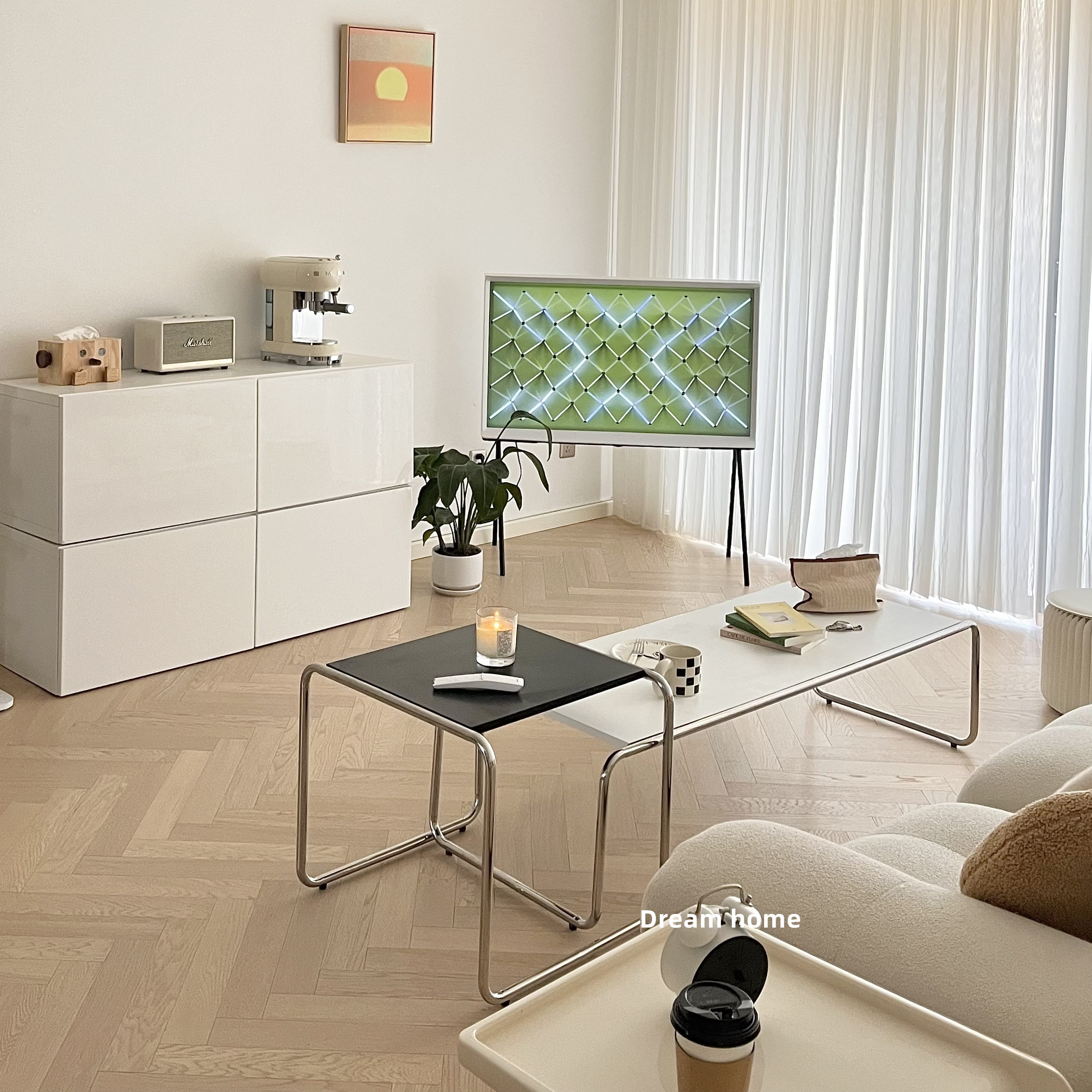 Dream home Middle Ancient Lazio set several combined edge cabinet modules in modern long tea table