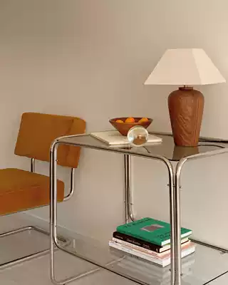 Dream home stainless steel glass coffee table modern table side table coffee table home shooting studio shelf