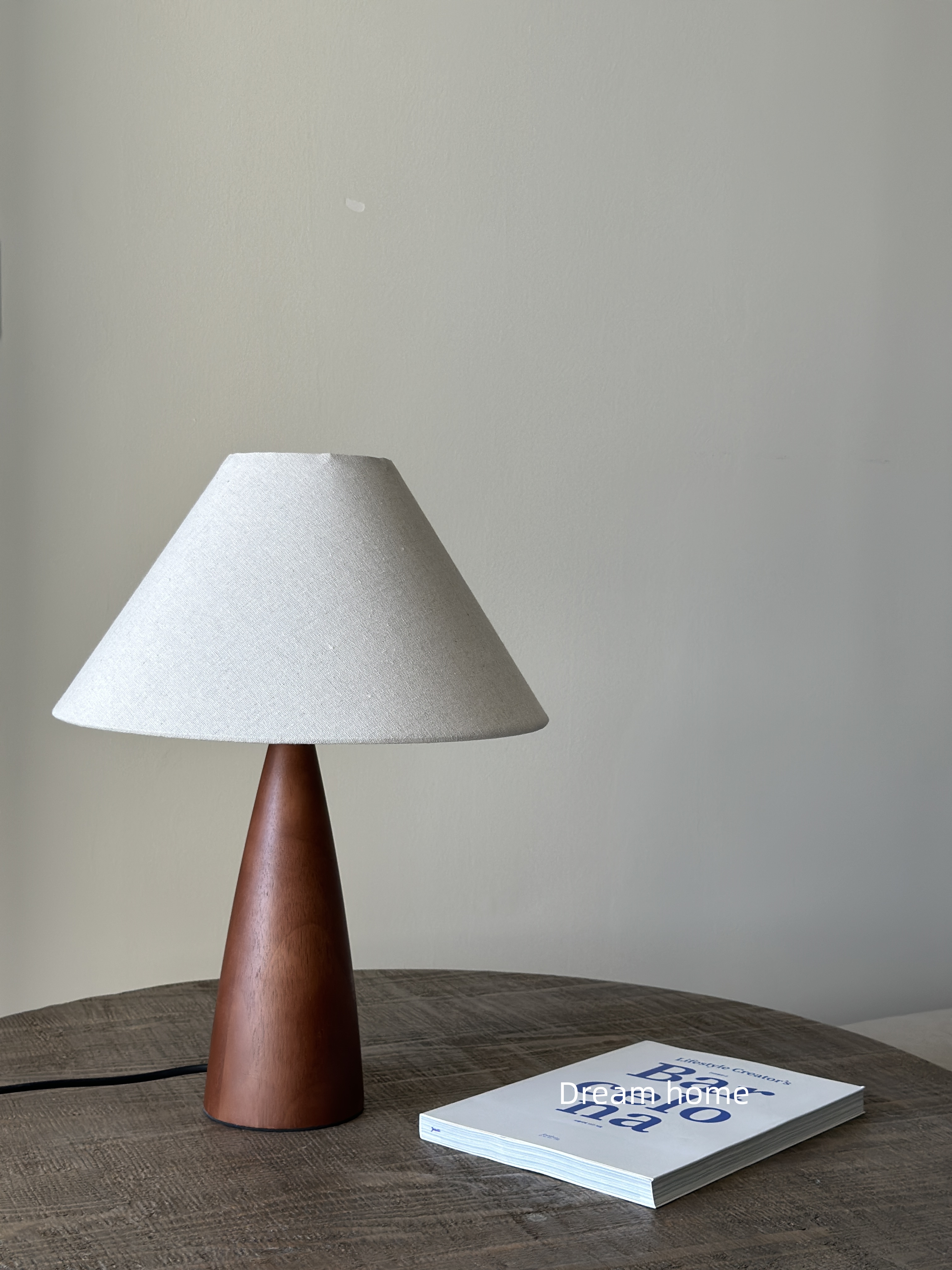 Dream home Ancient Wind Solid Wood Table Lamp SILENT WIND BEDROOM TEXTURE NEW CHINESE RETRO ATMOSPHERE BED HEAD LAMP -TAOBAO