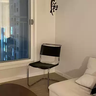 Dream home Used cantilever chair Stainless steel tube dining chair thickened leather Modern furniture Designer Bauhaus