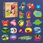 美乐 儿童益智大块拼图进阶智力教育动物幼儿拼图1-2-3-4-5岁玩具