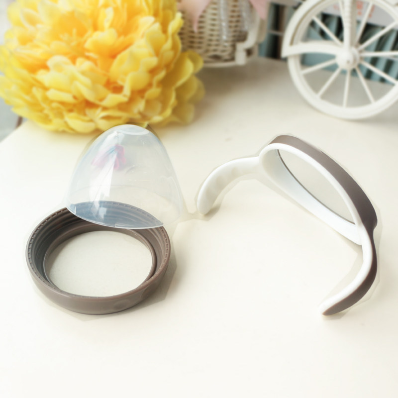 Baby milk bottle handle silica gel or psu wide bore bottle handle wide bore bottle lid screw tooth dust cap