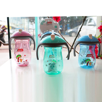 Babys bodybuilding Drinking Cup Straw Baby Drinking water Anti-fall feeding bottle Kindergarten with handle Childrens water glass 330ml