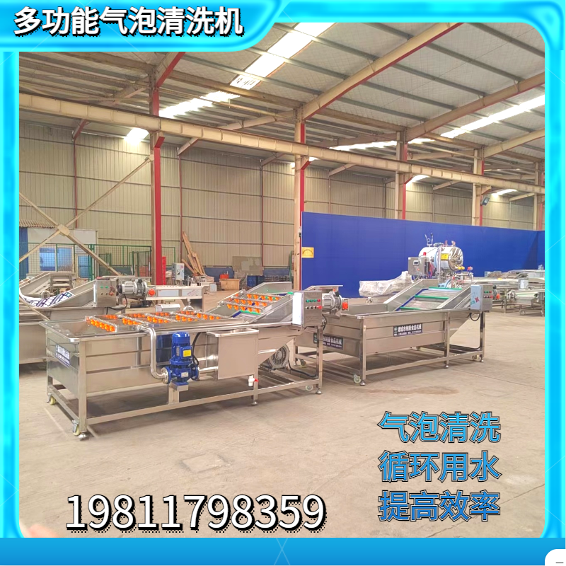 Commercial mustard vegetable cleaning machine leek bubble cleaning equipment automatic cranberry cleaning and drying processing line