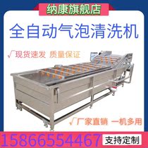 Commercial automatic garlic potato cleaning air drying equipment high pressure spray Chinese herbal medicine cleaning machine clean vegetable processing line