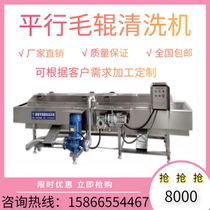 Parallel roller washing machine citrus cleaning wax machine sea oyster scallop brush cleaning equipment sugar cane cleaning machine