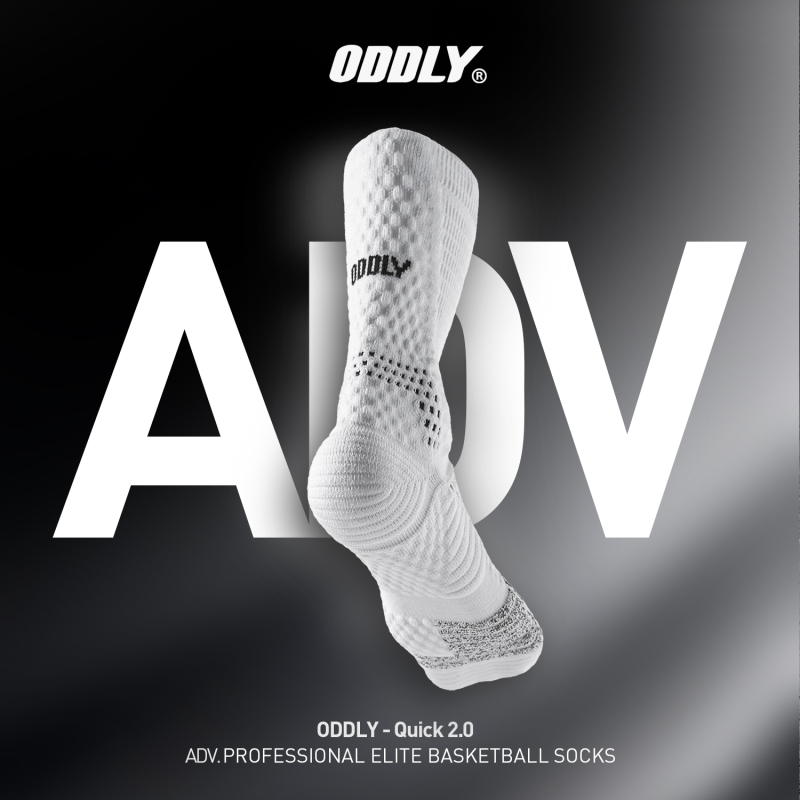 Oddly 【Q2】【Adv】Coolmax Professional Basketball Socks, Tennis and Badminton Sports Socks, Sweat-Absorbent and Odor-Resistant