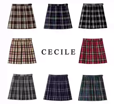 Japanese cecile plaid skirt JK school uniform pleated skirt adjustable bottom Spice Girl Japanese