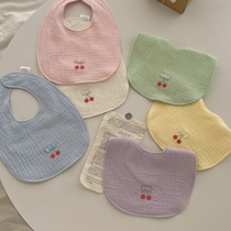 (Ailyer Kim) Korean spring and summer thin baby gauze bib pure cotton type a AB double-sided 5-layer saliva towel