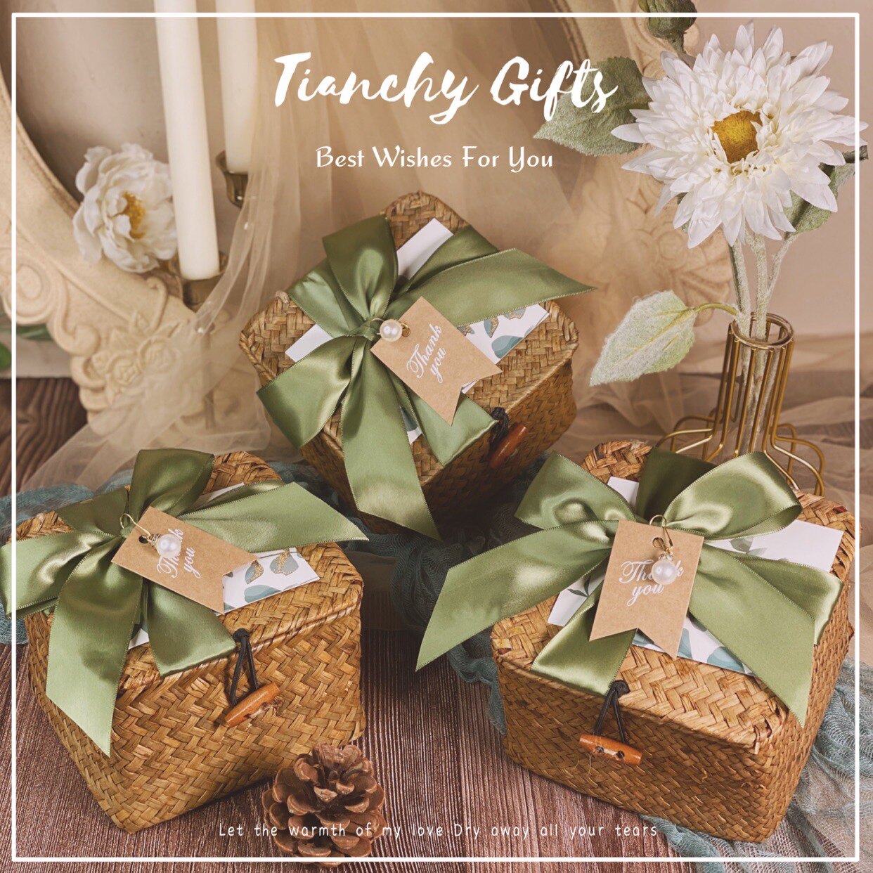 Forest niche New Year gift box souvenir box accessories gift box empty box bridesmaid wedding birthday knitting basket high sense