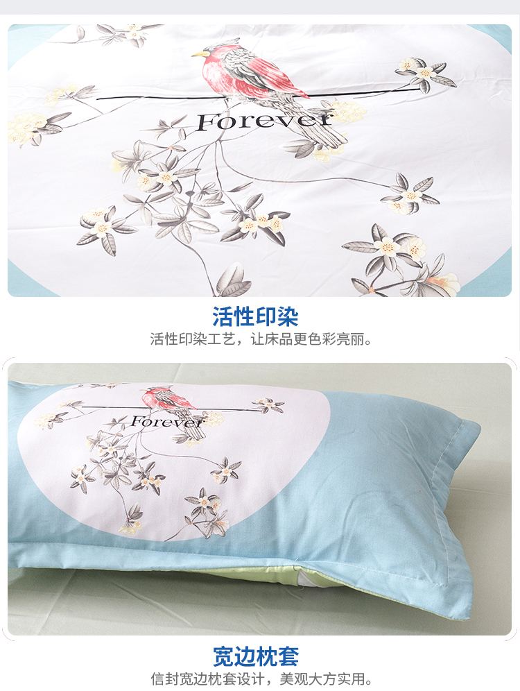 Cotton bốn mảnh đặc biệt cung cấp giường đơn giản 1,8m giường đôi nhà dệt mùa hè giường bốn mảnh chăn ga forever