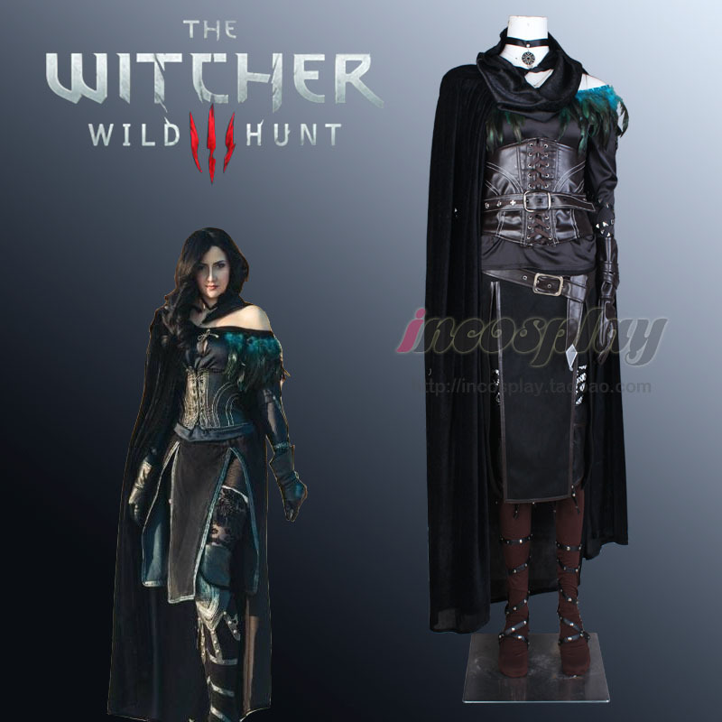 Incosplay the Witcher 3 Wild Hunt Female Protagonist Yennefer Off-Shoulder Dress Cosplay Costume