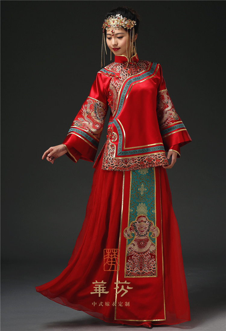 Huffin wedding dress Chinese wedding gown show and bridal dress Cloud Jinxiu and Chinese wedding dress custom