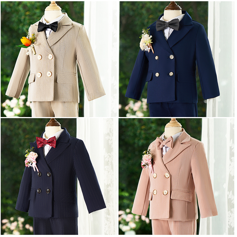 Boy suits suit children West suit autumn and winter handsome qi Yinglun flower gown for men's age to host 2023 new-Taobao