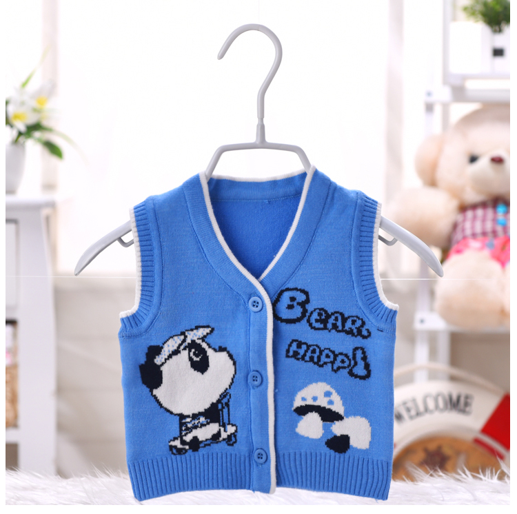 Đặc biệt hàng ngày mùa xuân và mùa thu bé vest cotton vest vai nam giới và phụ nữ bé áo len áo len cardigan sơ sinh vest