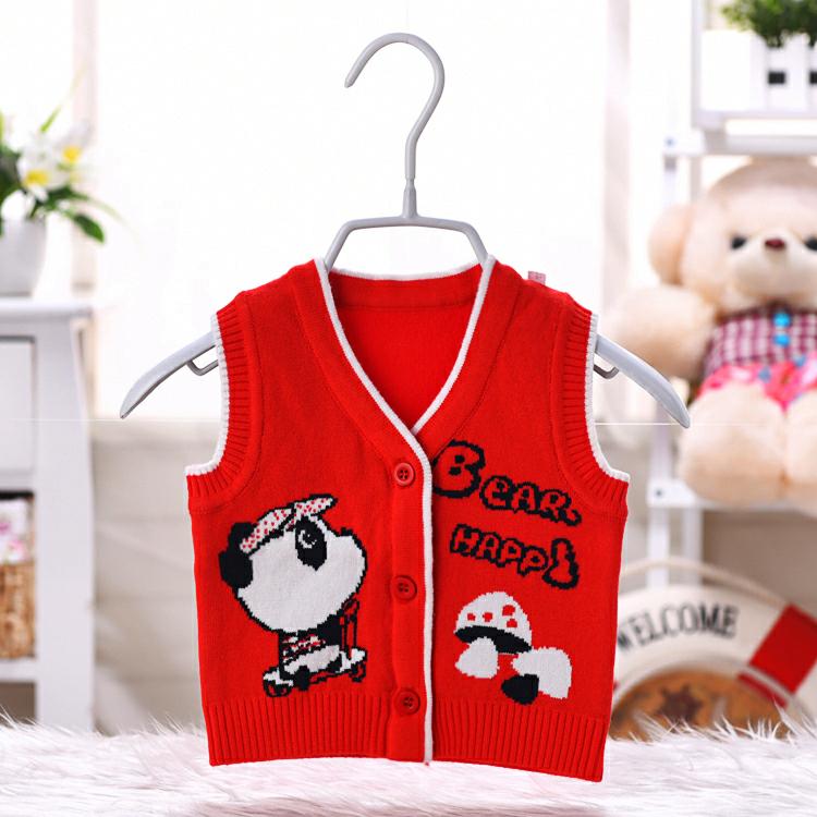 Bé vest mùa xuân và mùa thu chàng trai và cô gái vest áo len sơ sinh bé cardigan áo khoác cotton vest 0-1-2-3 tuổi