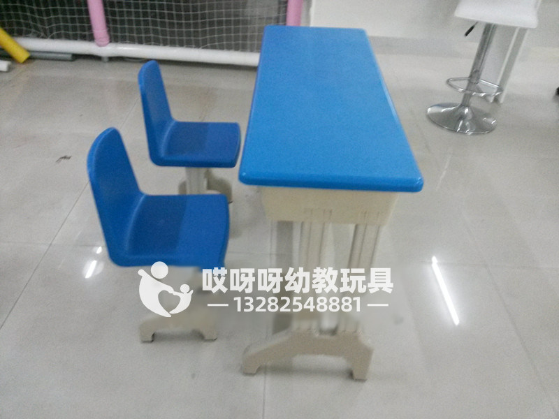 Preschool Double Table And Chairs Plastic-Steel Learning Table Elementary School Students Class Table And Chairs Kindergarten Plastic Steel Table And Chairs