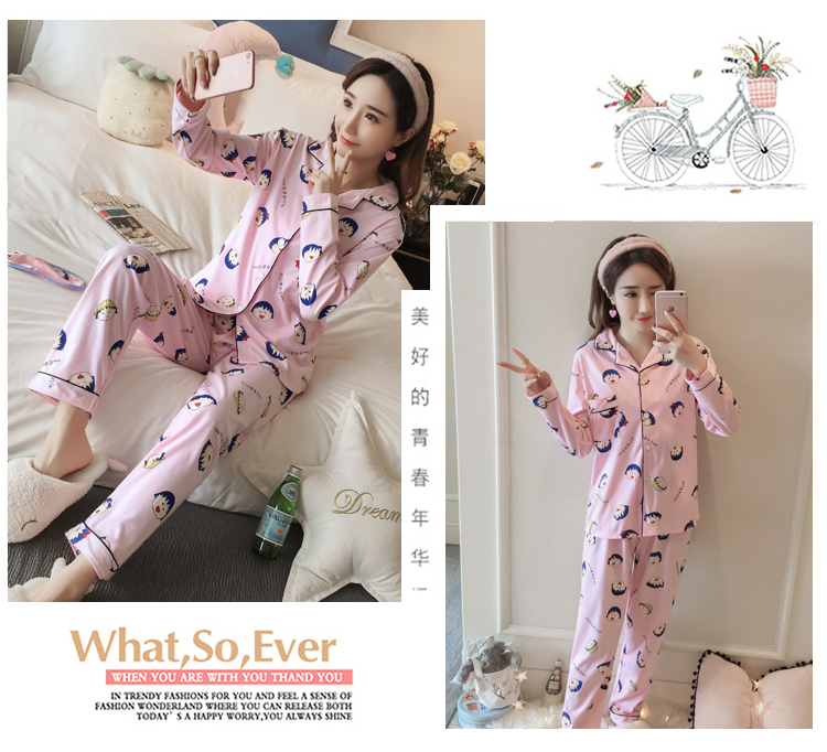 Bộ đồ ngủ mùa xuân và mùa thu đông của phụ nữ cotton dài tay phiên bản Hàn Quốc của chiếc áo len mới bên ngoài bộ đồ cotton phục vụ trong tháng đồ bộ trung niên