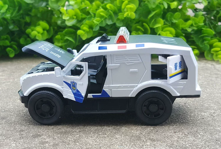 Xe cảnh sát Hummer Wrangler hợp kim an ninh công cộng mô phỏng xe mô hình 110 xe cảnh sát đặc biệt âm thanh và ánh sáng kéo trở lại xe đồ chơi - Chế độ tĩnh