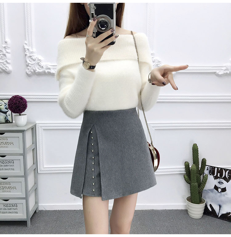 Quần short len ​​của phụ nữ mùa thu đông Các mẫu mặc mùa đông eo cao rộng chân rộng hoang dã dày quần ống quần quần quần len quần sooc bò nữ