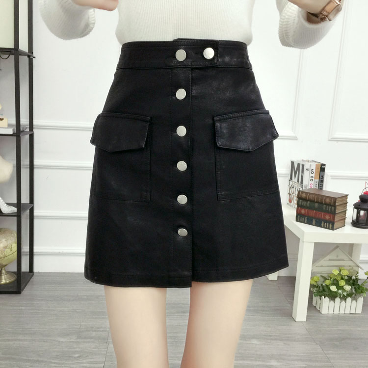Thu đông mới đẹp của phụ nữ đẹp trai Váy da PU nữ Slim slim túi hông thời trang hoang dã Váy chữ A chân váy đẹp 2020