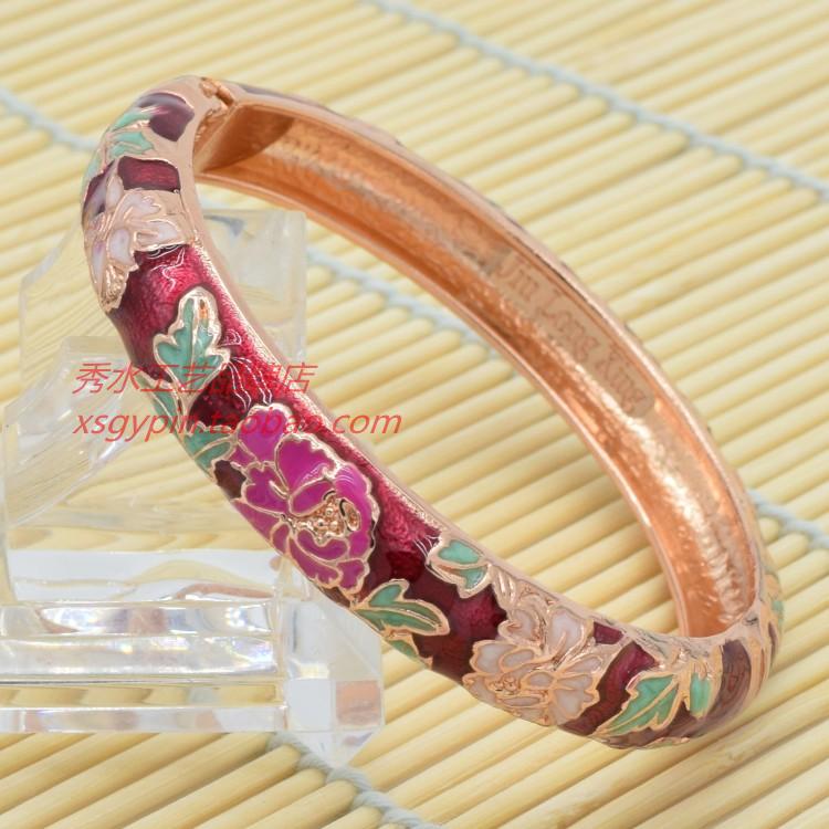 2018 new cloisonne vòng đeo tay nữ phong cách quốc gia cao cấp đồ trang sức thời trang hoa mẫu đơn hoa bracelet nhà máy trực tiếp