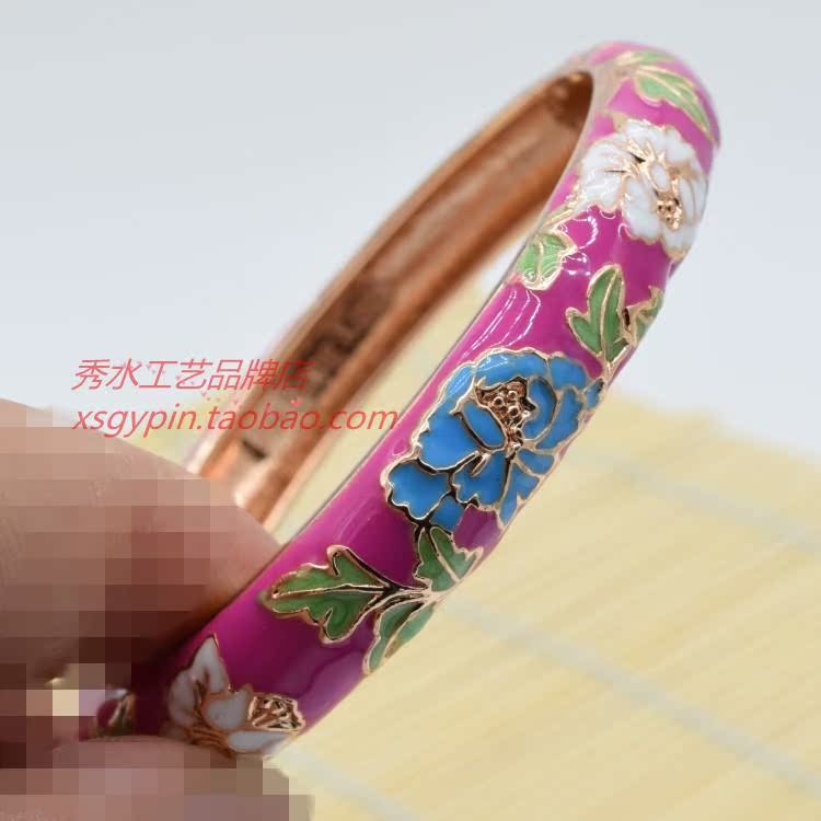 2018 new cloisonne vòng đeo tay nữ phong cách quốc gia cao cấp đồ trang sức thời trang hoa mẫu đơn hoa bracelet nhà máy trực tiếp