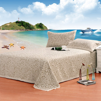 Line mat three-piece set 1.8 meters single and double bed sheets, natural four-season thickened cotton linen mat fabric mat summer