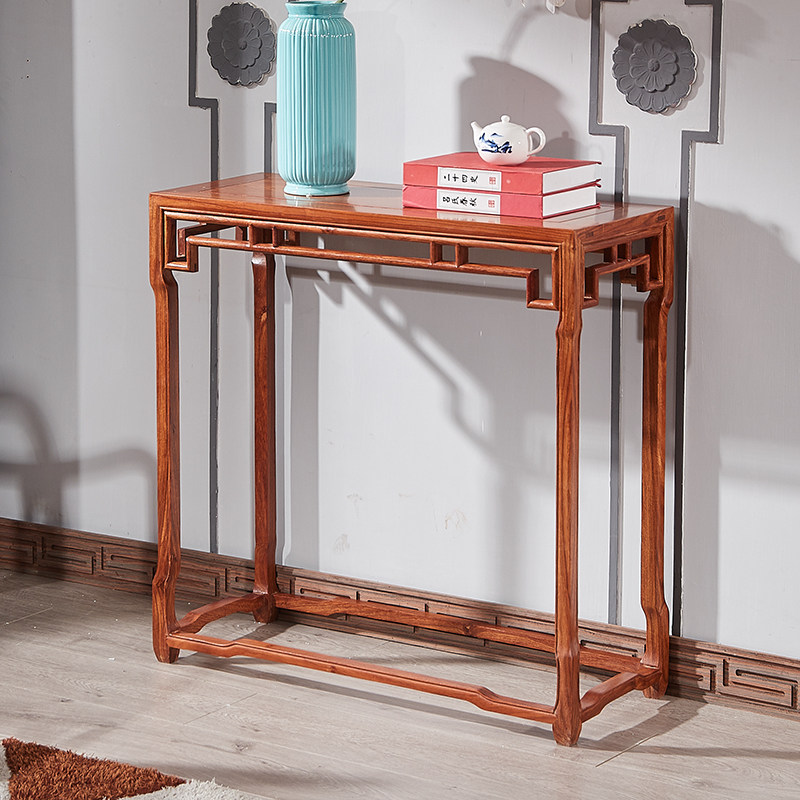 Red Wood Strip Case Chinese Style Hedgehog Purple Sandalwood Kanguan Table Flat Head For Table Flowers Pear Wood New Chinese Living-room Flowers a few