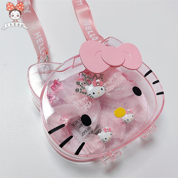 Counter authentic HelloKitty children's hair accessories set baby cartoon jewelry gift box girls small crown gift