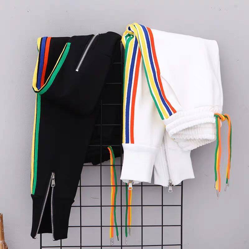 Sports pants woman loose bunches 2021 Summer new 200 Grams Slim high waist Ins damp slim Fat MM Casual Pants