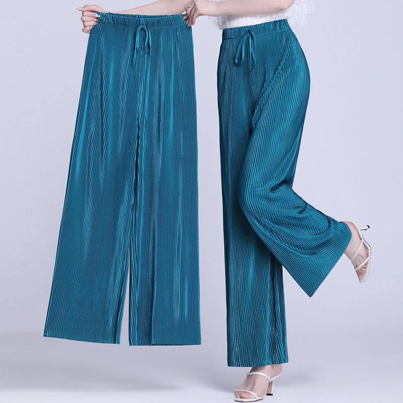 100 Plexant Pants Woman 2021 Spring Summer New Ice Silk Snowspun Casual Large Size Pants Pituality Loose 90% Pants