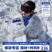 HTCU Official Flagship Store Transparent Bread Suit Jacket Tide Label Thickened Cotton Clothes Autumn Winter Lovers cotton padded jacket