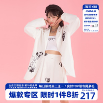 HTCU Original Design Cartoon Doodle Puppy Design Sensation Niche Casual West Suit Jacket Loose Fall Suit Woman