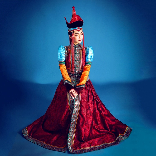 Высокая монгольская одежда Custom Photography Photo New Mongolian Robe Performance Service Style Style Dance Clothing